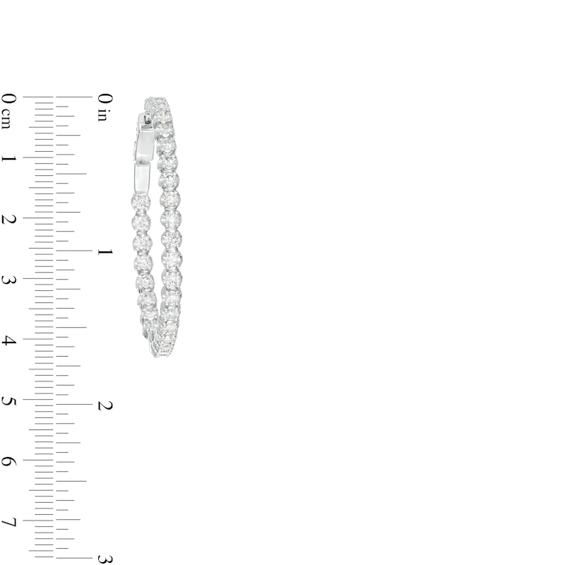 Main Image 2 of Marilyn Monroe™ Collection 2 CT. T.W. Journey Diamond Inside-Out Hoop Earrings in 10K White Gold