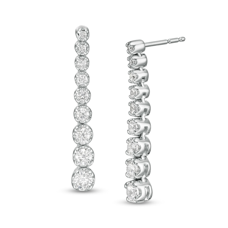 Marilyn Monroe™ Collection 3/4 CT. T.W. Journey Diamond Drop Earrings in 10K White Gold