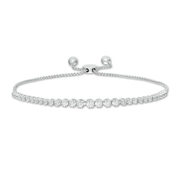 Marilyn Monroe™ Collection 1/2 CT. T.W. Journey Diamond Bolo Bracelet in 10K White Gold - 9.5"