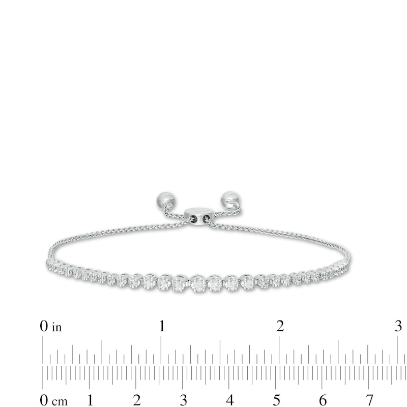 Marilyn Monroe™ Collection 1/2 CT. T.W. Journey Diamond Bolo Bracelet in 10K White Gold - 9.5"