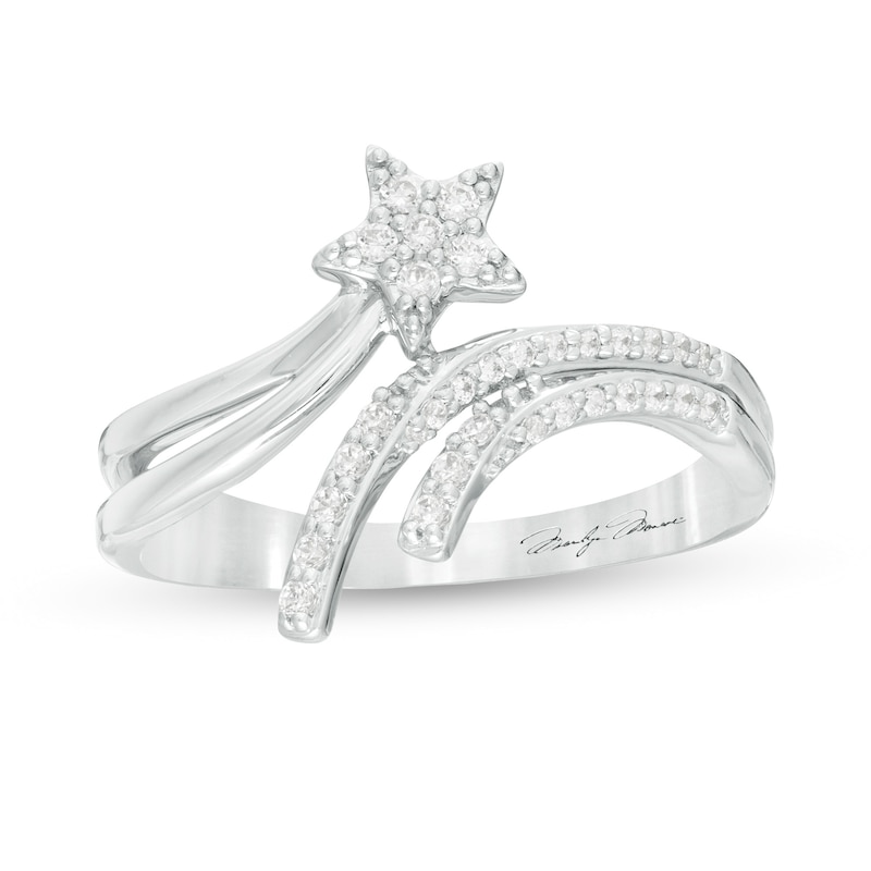 Main Image 1 of Marilyn Monroe™ Collection 1/5 CT. T.W. Diamond Bypass Shooting Star Ring Sterling Silver