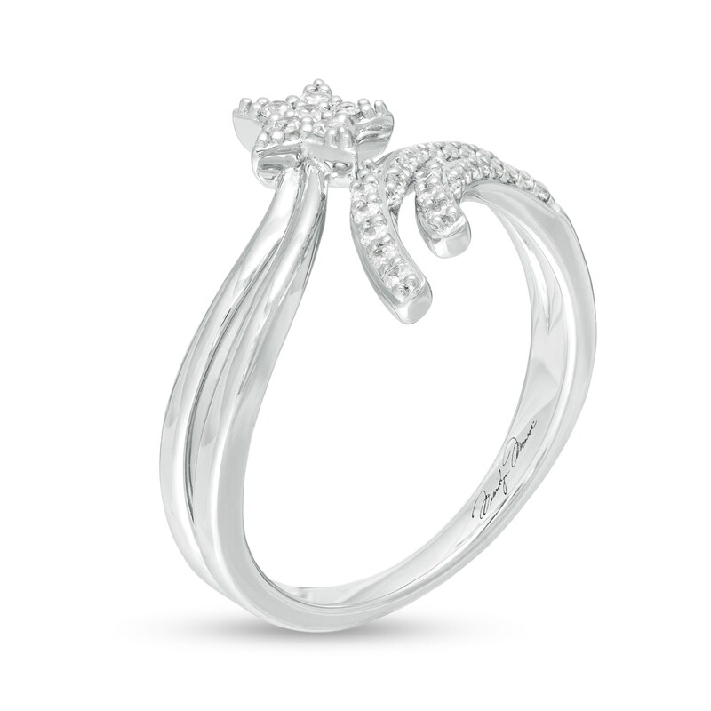 Main Image 2 of Marilyn Monroe™ Collection 1/5 CT. T.W. Diamond Bypass Shooting Star Ring Sterling Silver