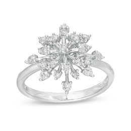 Marilyn Monroe™ Collection 1/2 CT. T.W. Diamond Starburst Ring in 10K White Gold