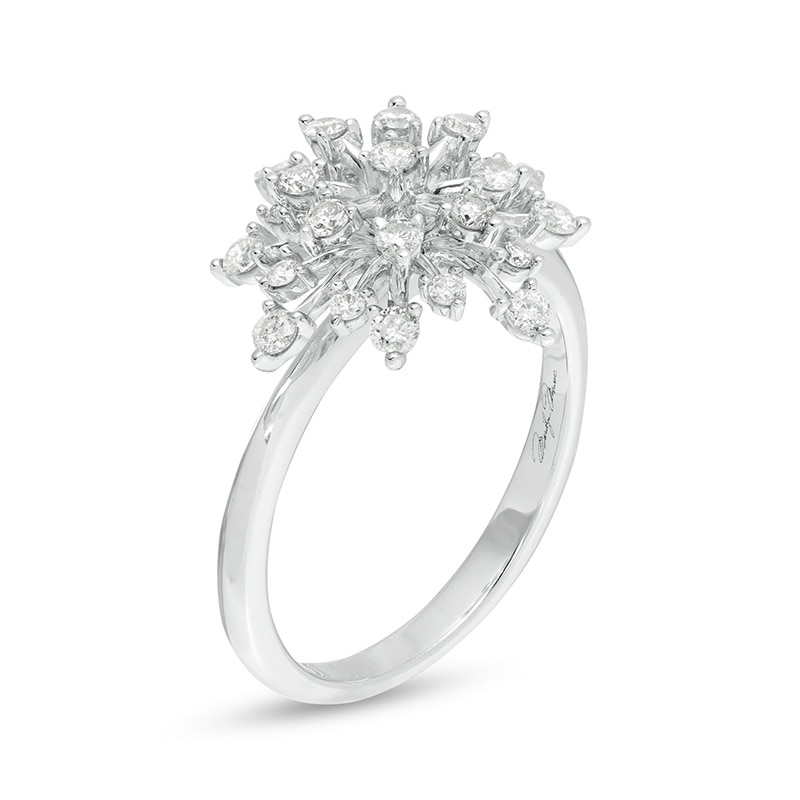 Marilyn Monroe™ Collection 1/2 CT. T.W. Diamond Starburst Ring in 10K White Gold