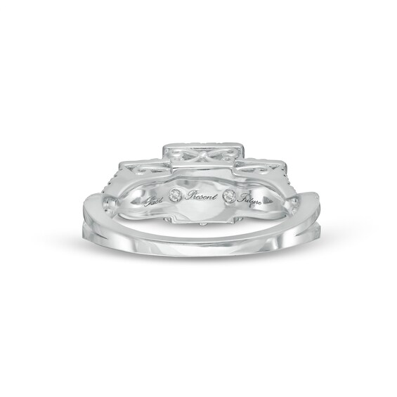 1-1/2 CT. T.w. Princess-Cut Diamond Frame Past Present FutureÂ® Engagement Ring in 14K White Gold