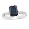 Thumbnail Image 1 of Vera Wang Love Collection Certified Octagonal Blue Sapphire and 3/4 CT. T.W. Diamond Engagement Ring in 14K White Gold