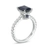 Thumbnail Image 2 of Vera Wang Love Collection Certified Octagonal Blue Sapphire and 3/4 CT. T.W. Diamond Engagement Ring in 14K White Gold