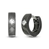 Thumbnail Image 0 of Vera Wang Men 1/3 CT. T.W. Square-Cut Diamond Solitaire Huggie Hoop Earrings in Sterling Silver with Black Rhodium