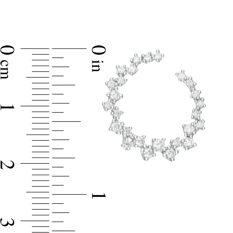 Main Image 2 of Marilyn Monroe™ Collection 3/4 CT. T.W. Diamond Scatter Circle Earrings in 10K White Gold