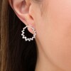 Thumbnail Image 3 of Marilyn Monroe™ Collection 3/4 CT. T.W. Diamond Scatter Circle Earrings in 10K White Gold