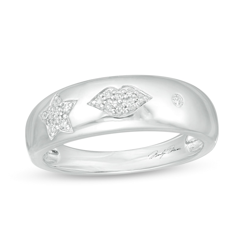 Main Image 1 of Marilyn Monroe™ Collection 1/15 CT. T.W. Diamond Novelty Ring in Sterling Silver