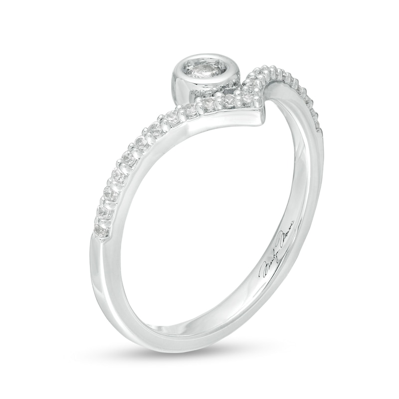 Main Image 2 of Marilyn Monroe™ Collection 1/5 CT. T.W. Diamond Chevron Ring in 10K White Gold