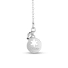 Thumbnail Image 2 of Enchanted Disney Elsa 4.0mm Aquamarine and 1/6 CT. T.W. Diamond Snowflake Pendant in Sterling Silver - 19"