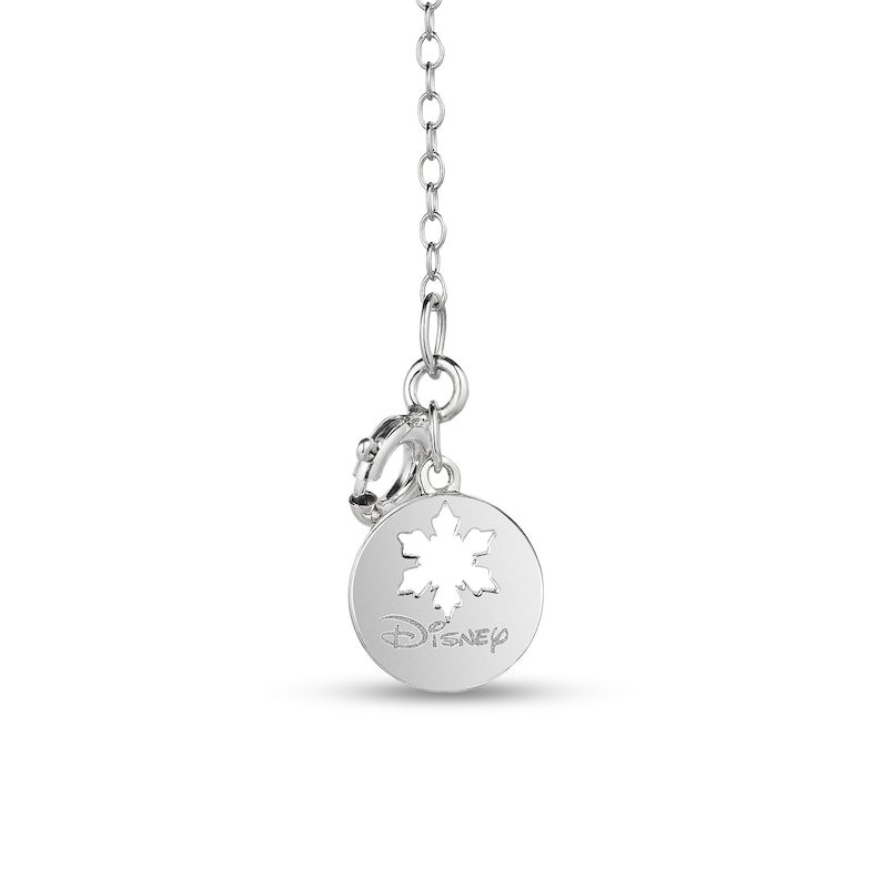 Main Image 2 of Enchanted Disney Elsa 4.0mm Aquamarine and 1/6 CT. T.W. Diamond Snowflake Pendant in Sterling Silver - 19"