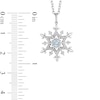 Thumbnail Image 2 of Enchanted Disney Elsa 4.0mm Aquamarine and 1/6 CT. T.W. Diamond Snowflake Pendant in Sterling Silver - 19"