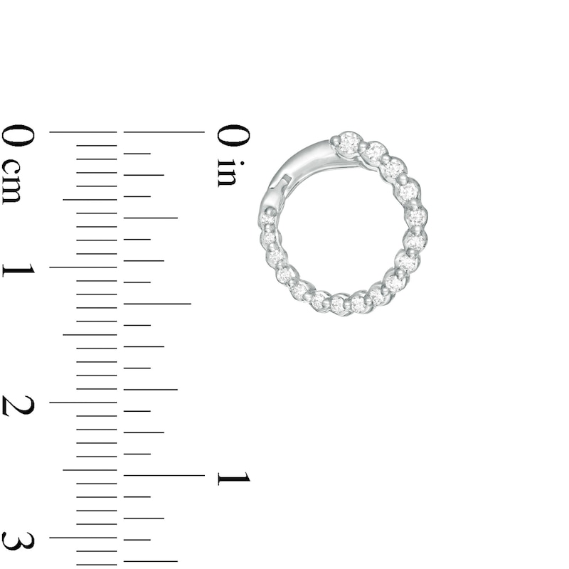 Main Image 2 of Marilyn Monroe™ Collection 1/4 CT. T.W. Journey Diamond Hoop Earrings in 10K White Gold
