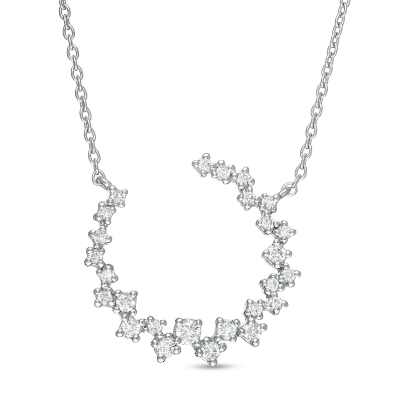 Main Image 1 of Marilyn Monroe™ Collection 3/8 CT. T.W. Diamond Scatter Necklace in 10K White Gold