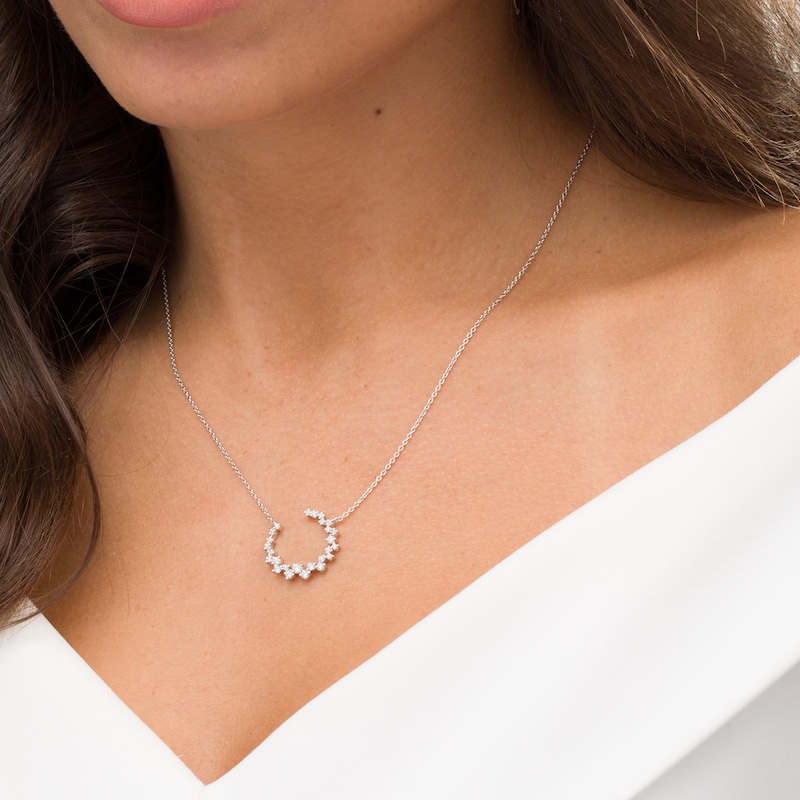 Main Image 3 of Marilyn Monroe™ Collection 3/8 CT. T.W. Diamond Scatter Necklace in 10K White Gold