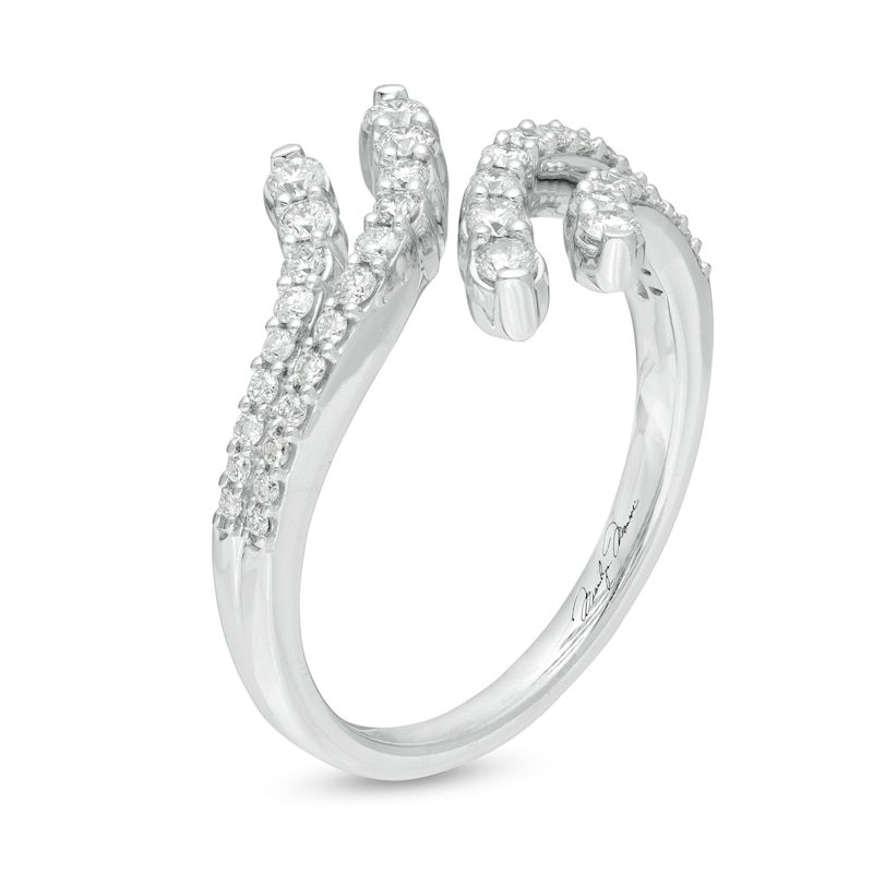 Main Image 2 of Marilyn Monroe™ Collection 1/2 CT. T.W. Journey Diamond Bypass Open Ring in 10K White Gold