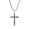 Thumbnail Image 0 of Vera Wang Men 1/4 CT. T.W. Black Diamond Cross Pendant in Sterling Silver - 22"