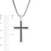 Thumbnail Image 2 of Vera Wang Men 1/4 CT. T.W. Black Diamond Cross Pendant in Sterling Silver - 22"