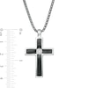 Thumbnail Image 3 of Vera Wang Men 1/6 CT. Diamond Solitaire Black Enamel Cross Pendant in Sterling Silver with Black Rhodium - 22"