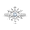 Thumbnail Image 3 of Enchanted Disney Elsa Aquamarine and 1/8 CT. T.W. Diamond Snowflake Ring in Sterling Silver