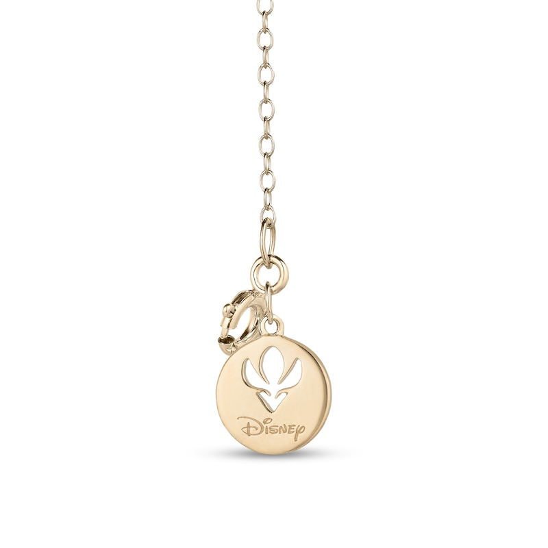 Main Image 2 of Enchanted Disney Anna Pear-Shaped Citrine and Diamond Accent Double Wheat Necklace in 10K Gold