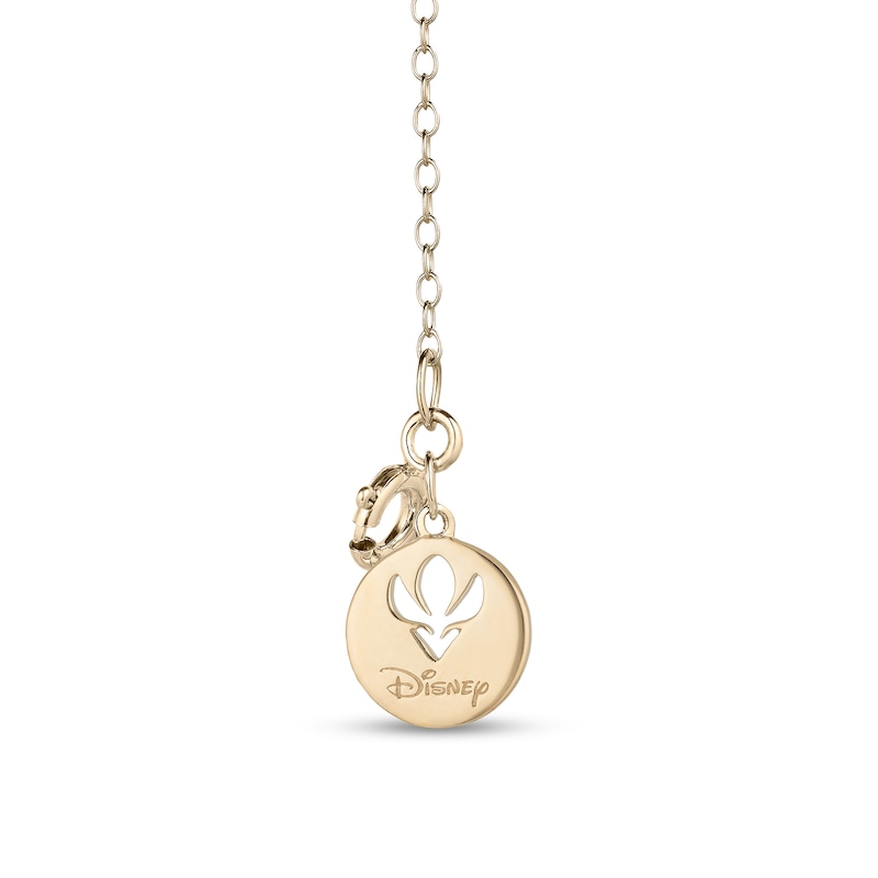 Enchanted Disney Anna Pear-Shaped Citrine and Diamond Accent Double Wheat Necklace in 10K Gold