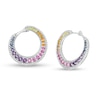 Thumbnail Image 1 of Graduated Lab-Created Multi-Color Sapphire Front Hoop Earring in Sterling Silver