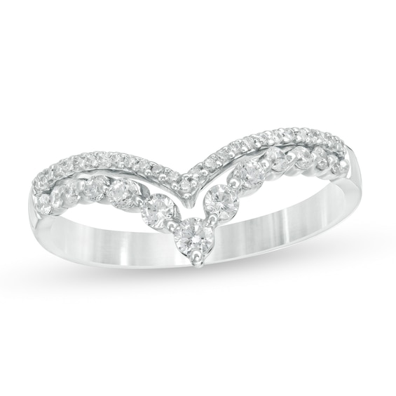 1/3 CT. T.w. Diamond Chevron Ring in Sterling Silver