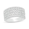 Thumbnail Image 0 of Marilyn Monroe™ Collection 1 CT. T.W. Baguette and Round Diamond Multi-Row Ring in 10K White Gold