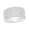 Thumbnail Image 1 of Marilyn Monroe™ Collection 1 CT. T.W. Baguette and Round Diamond Multi-Row Ring in 10K White Gold