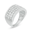 Thumbnail Image 1 of Marilyn Monroe™ Collection 1 CT. T.W. Baguette and Round Diamond Multi-Row Ring in 10K White Gold