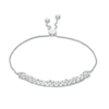 Thumbnail Image 1 of Marilyn Monroe™ Collection 1 CT. T.W. Baguette and Round Diamond Multi-Row Bolo Bracelet in 10K White Gold - 9.5"