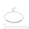 Thumbnail Image 1 of Marilyn Monroe™ Collection 1 CT. T.W. Baguette and Round Diamond Multi-Row Bolo Bracelet in 10K White Gold - 9.5"