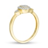 1/6 CT. T.W. Composite Diamond Oval Frame Heart-Sides Promise Ring in 10K Gold