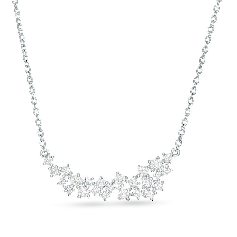 Main Image 1 of Marilyn Monroe™ Collection 1/2 CT. T.W. Diamond Graduated Necklace in 10K White Gold