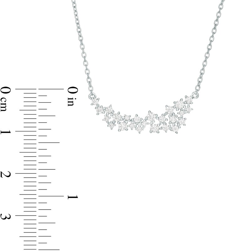 Main Image 2 of Marilyn Monroe™ Collection 1/2 CT. T.W. Diamond Graduated Necklace in 10K White Gold