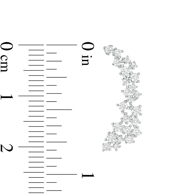 Main Image 2 of Marilyn Monroe™ Collection 5/8 CT. T.W. Diamond Crawler Earrings in 10K White Gold