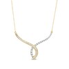 Thumbnail Image 1 of 1 CT. T.W. Baguette and Round Diamond Chevron Necklace in 10K Gold
