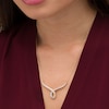 Thumbnail Image 2 of 1 CT. T.W. Baguette and Round Diamond Chevron Necklace in 10K Gold