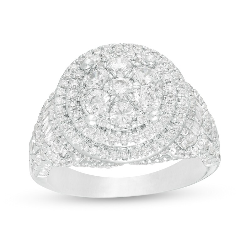 Main Image 1 of 2 CT. T.W. Composite Diamond Double Frame Multi-Row Ring in 10K White Gold