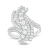Thumbnail Image 1 of Marilyn Monroe™ Collection 1 CT. T.W. Journey Diamond Bypass Ring in 10K White Gold