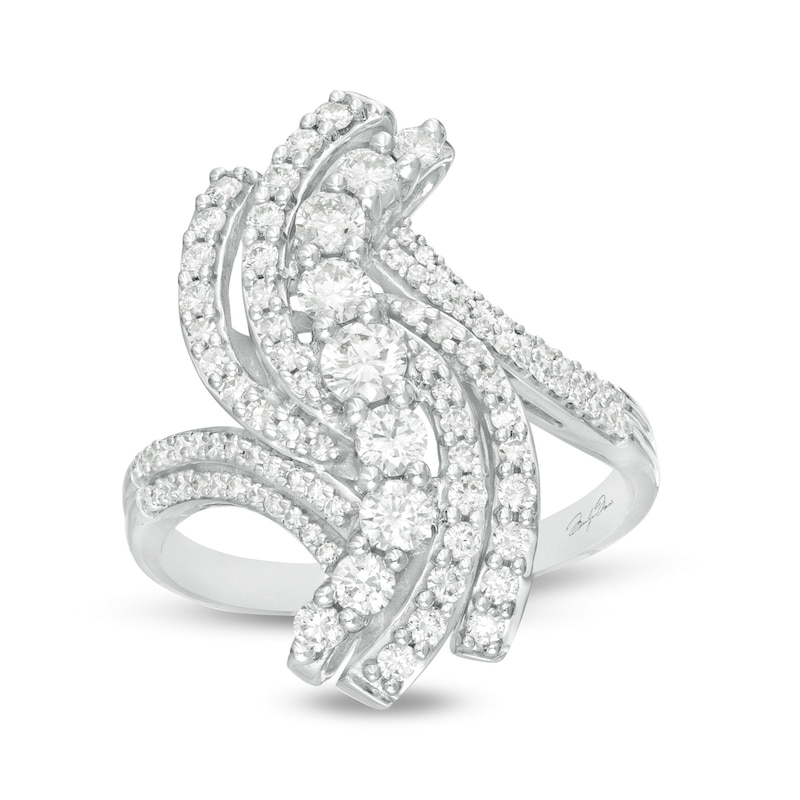 Main Image 1 of Marilyn Monroe™ Collection 1 CT. T.W. Journey Diamond Bypass Ring in 10K White Gold