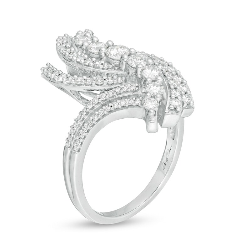 Main Image 2 of Marilyn Monroe™ Collection 1 CT. T.W. Journey Diamond Bypass Ring in 10K White Gold