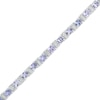 Thumbnail Image 0 of Oval Tanzanite and Diamond Accent Tennis Bracelet in Sterling Silver - 7.5"