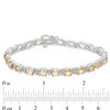 Thumbnail Image 2 of Oval Citrine and Diamond Accent Tennis Bracelet in Sterling Silver - 7.5"