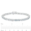 Thumbnail Image 2 of Oval Sky Blue Topaz and Diamond Accent Tennis Bracelet in Sterling Silver - 7.5"