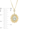 Thumbnail Image 3 of Oval Aquamarine and 1/15 CT. T.W. Diamond Vintage-Style Pendant in 10K Gold
